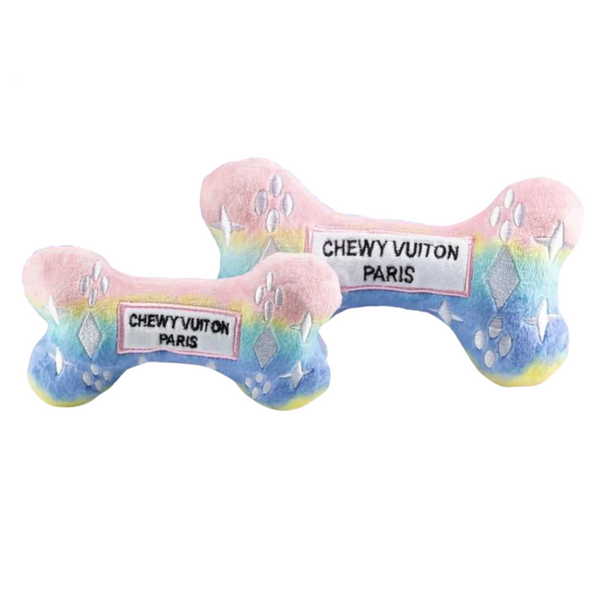 Coco & Pud Pink Ombre Chewy Vuiton Bone Dog Toy - Haute Diggity Dog
