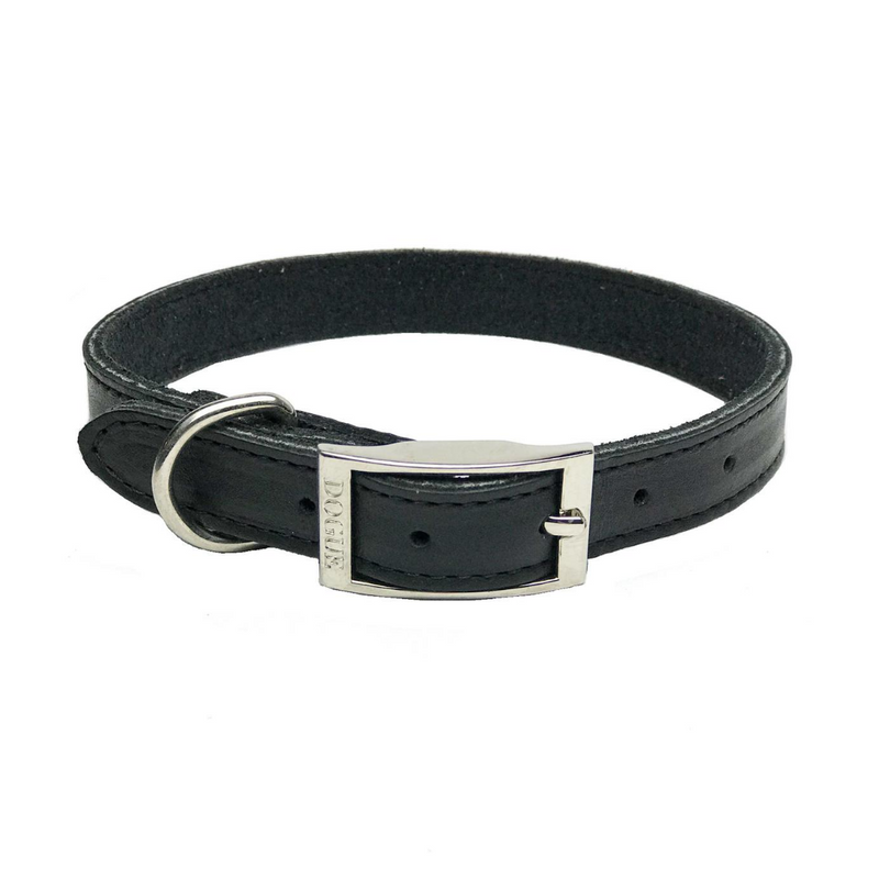 DOGUE Plain Jane Leather Dog Collar -Black