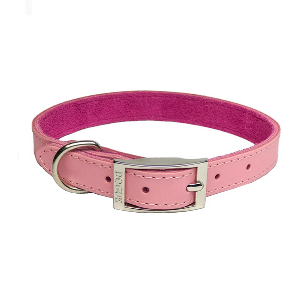 Pink leather outlet collar