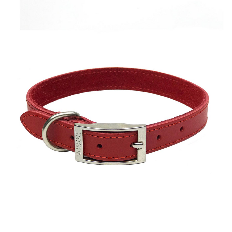 Coco & Pud- Dogue Plain Jane Dog Collar - Red