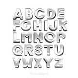 Plain Alphabet Slide Letters - Silver - Coco & Pud