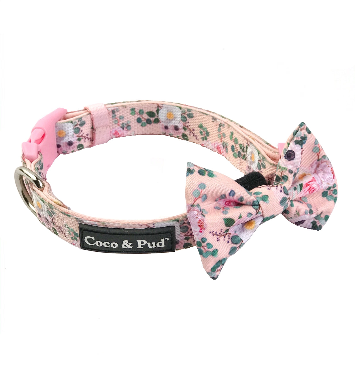Coco & Pud Provence Rose Collar & Bow tie