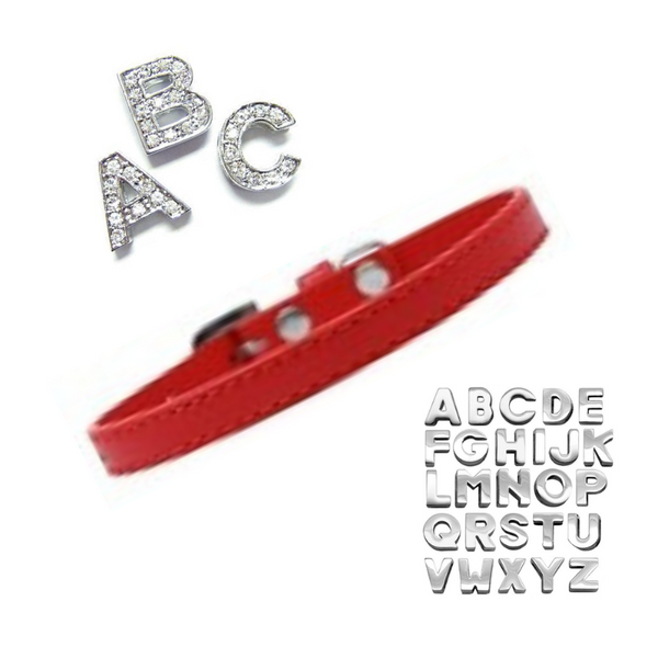 Plain Puppy Collar with Crystal Buckle - Red - Coco & Pud
