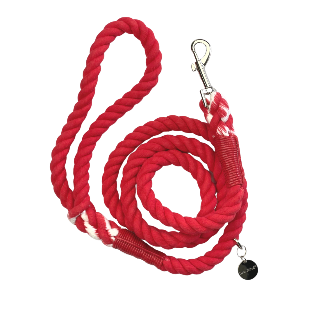 Red Lead Ropes Barn Red Rope Dog Lead | Coco & Pud