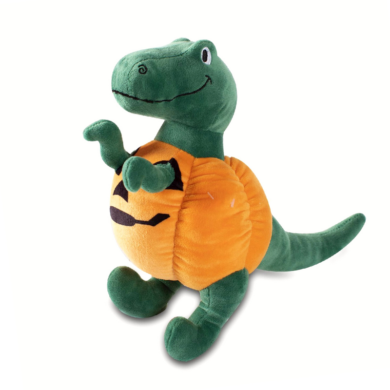 Orange dinosaur dog toy deals