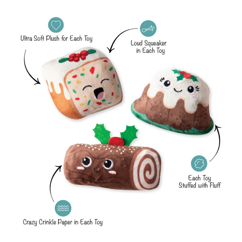 Coco & Pud Room For Dessert Dog Toy details 3 minis