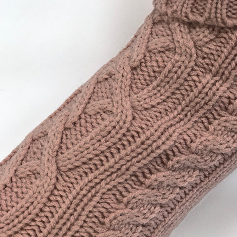 Coco & Pud Cable Dog Sweater Rose Texture