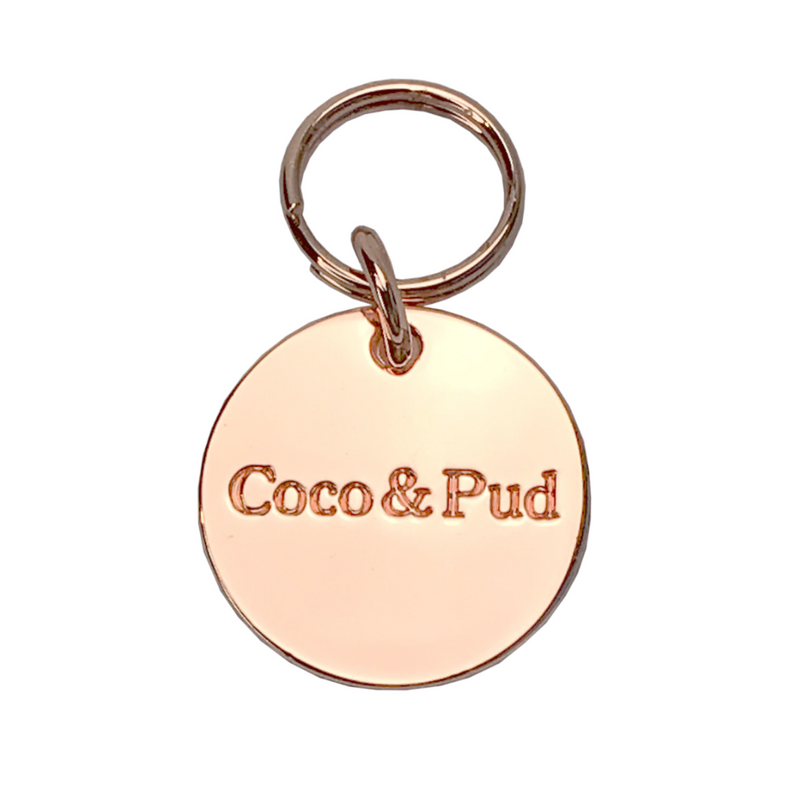 Coco & Pud Round Cat ID Tag Rose Gold
