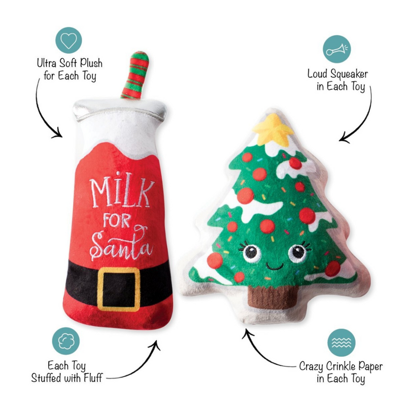 Coco & Pud Santa Ready Christmas Dog Toy details - Fringe Studios