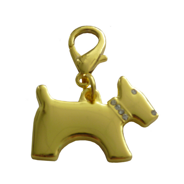 Terrier Dog Collar Charm - Gold - Coco & Pud