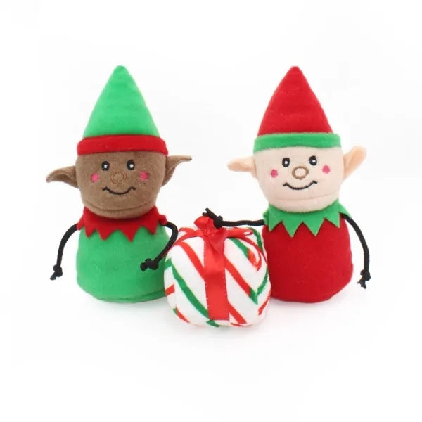 Coco & Pud Santa's Worshop Interactive Christmas Dog Toy Elves and present- Zippy Paws