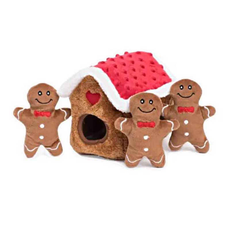 Coco & Pud Gingerbread house Interactive Dog Toy - Zippy Paws
