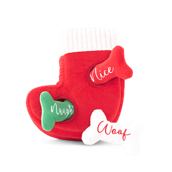 Zippy Paws Christmas Stocking Interactive dog Toy - Coco & Pud