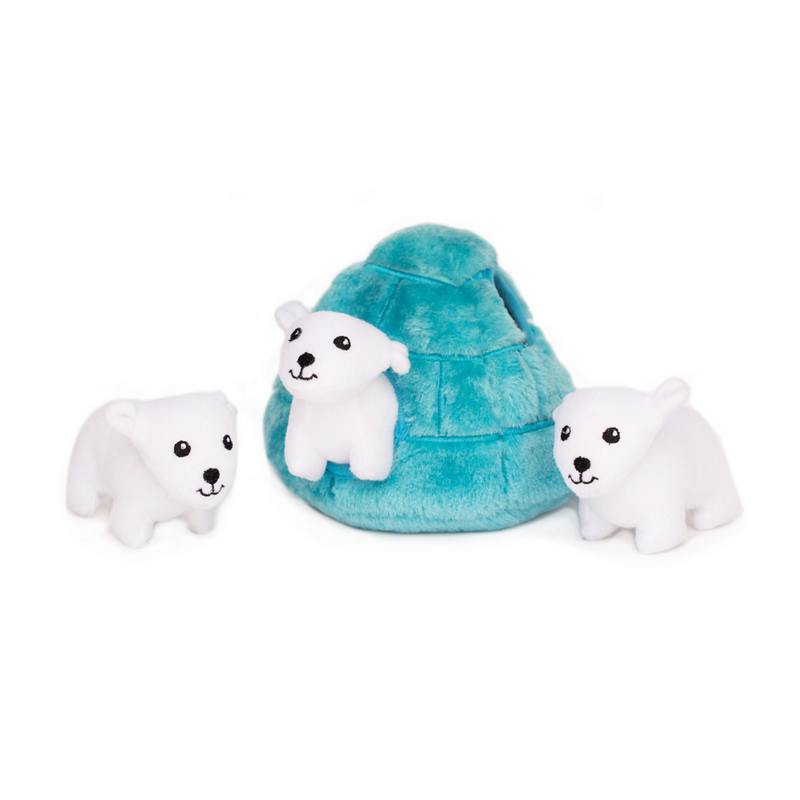 Coco & Pud Polar Bear Igloo Interactive Dog Toy - Zippy Paws