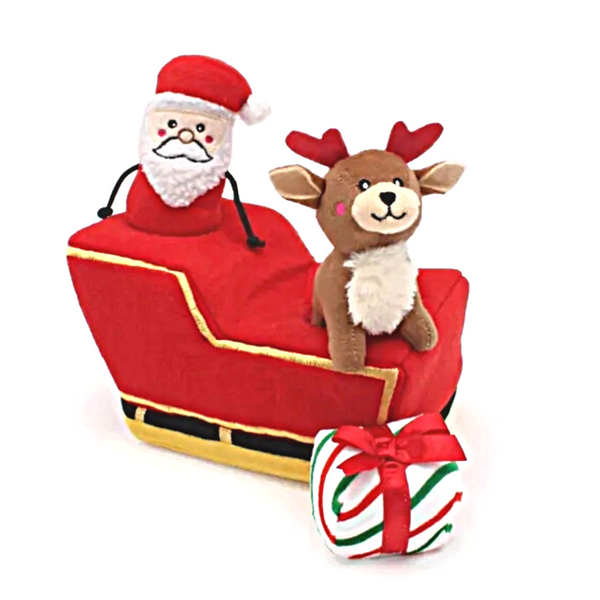 Coco & Pud Santa's Sleigh Interactive Dog Toy - Zippy Paws